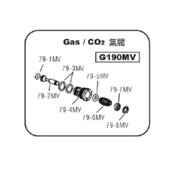 Repuesto HFC Válvula salida para cargador GAS/Co2 G17 HG-184-9 G190MV G203-W85-7